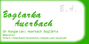 boglarka auerbach business card